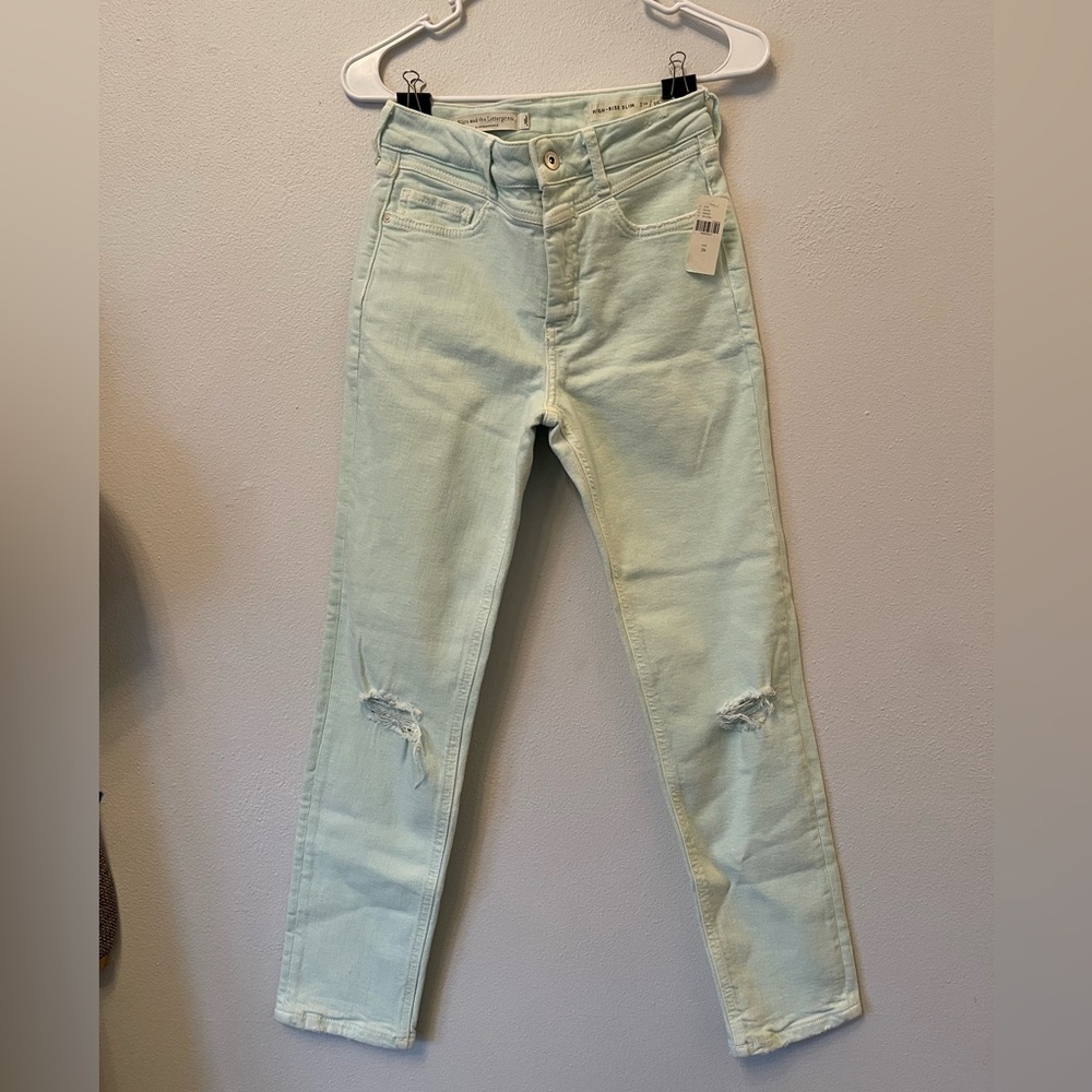 Pilcro The Letterpress NWT Anthropologie 26 ankle crop high rise slim distressed